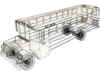 School Bus (1983) 3D Model preview