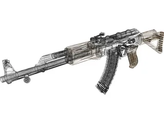 AK-47 Kalashnikov 3D Model preview