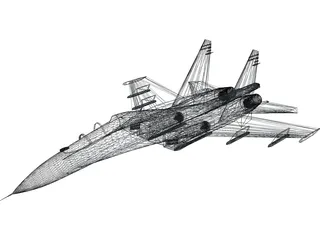 Sukhoi Su-27 Flanker B 3D Model preview