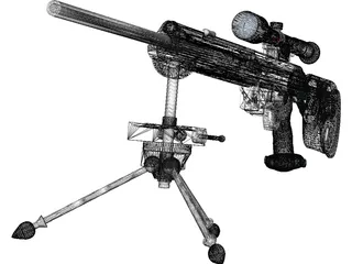Hekler Koch PSG1 Sniper Rifle 3D Model preview