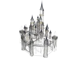 Cinderella Disney Castle 3D Model preview