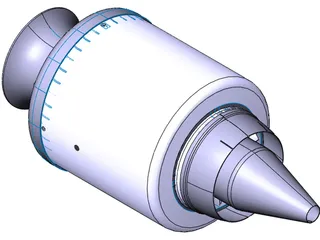 Jet Engine KJ66 3D Model preview