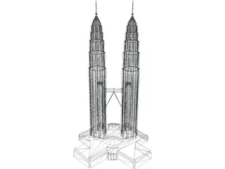 Petronas Twin Tower 3D Model preview