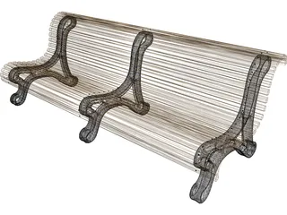 Garden Bench 3D Model preview