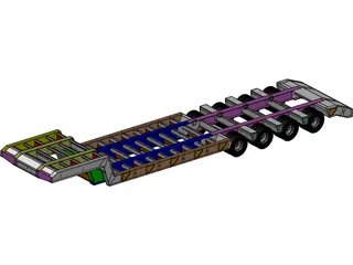 Trailer Lowboy 3D Model preview