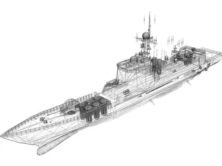 Type 052C Luyang-II Destroyer 3D Model preview