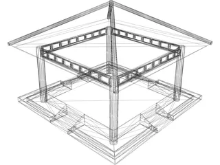 Javanese Gazebo 3D Model preview