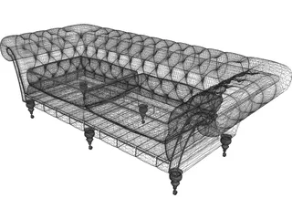Sofa Chasterfield 3D Model preview