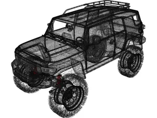 Toyota FJ Cruiser (2013) (Lifted) 3D Model preview