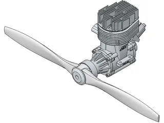 SuperTigre G4500 45cc RC Engine 3D Model preview