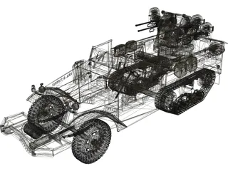 M16 Half Track 3D Model preview