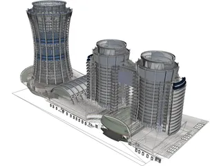 Azim Zadeh Tower 3D Model preview
