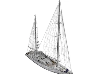 Sailboat 3D Model preview