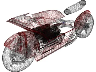 Electric Motorcycle Concept 3D Model preview
