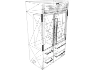 Sub Zero 48 Fridge 3D Model preview