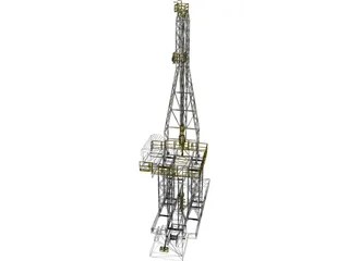 On-Shore Oil Rig 3D Model preview