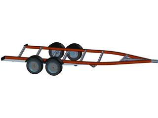 Boat Trailer 3D Model preview