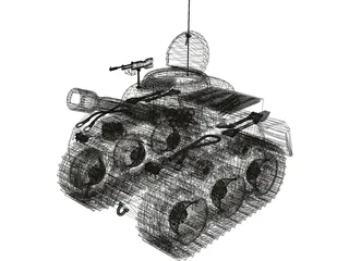 Cartoon Tank 3D Model preview