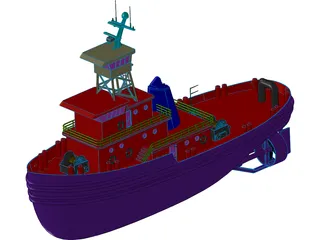 Tug Boat 3D Model preview