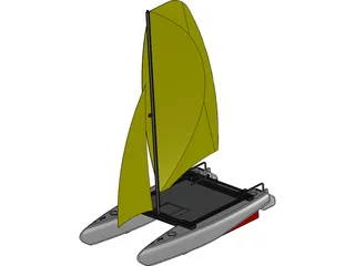 Small Catamaran 3D Model preview