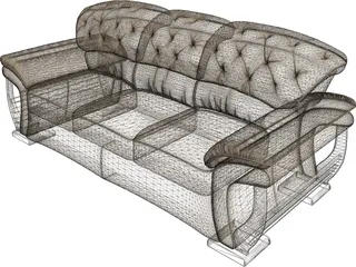 Fashion Multiplayer Sofa 3D Model preview