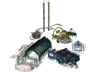 Amusement Park 3D Model preview