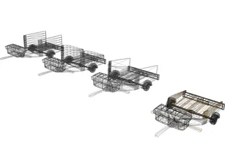 Motorcycle Trailer 3D Model preview