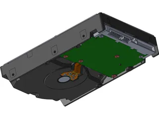 Hitachi 3.5 Inch SATA HDD 3D Model preview