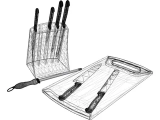 Quality Kitchen Knife 3D Model preview
