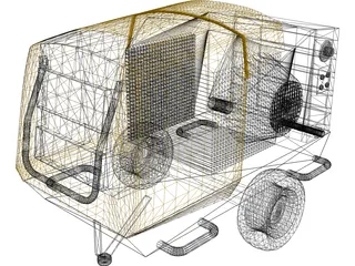 Mobile Air Compressor 3D Model preview