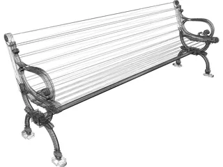 Street Bench 3D Model preview