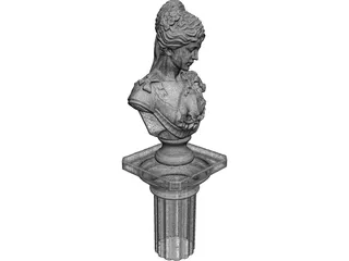 Woman Goddess Statue 3D Model preview