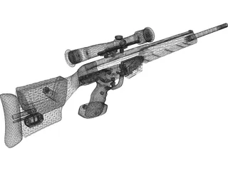 PSG-1 Sniper Rifle 3D Model preview