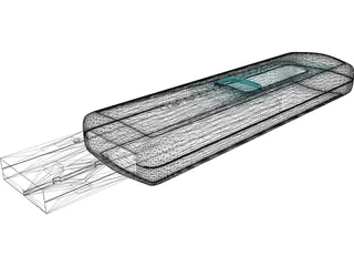 Transcend USB Pendrive 3D Model preview