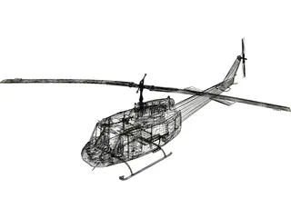 UH-1H Marines (Vietnam) 3D Model preview