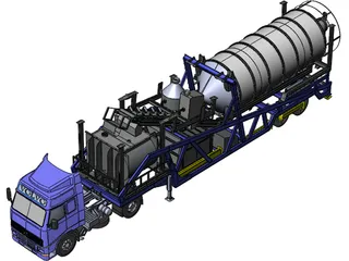 Mobile Concrete Batching Plant Mixer Unit Mobile 3D Model preview