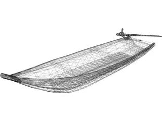 Wood Boat 3D Model preview