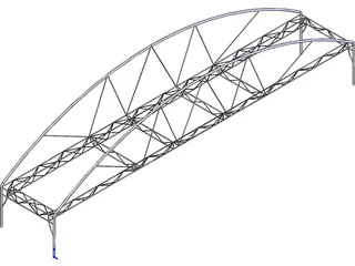 Arched Fink Truss Bridge 3D Model preview