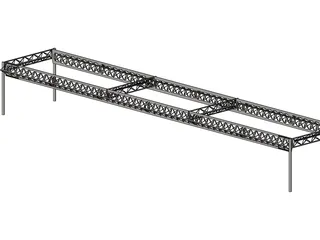 Truss Girder Bridge 3D Model preview