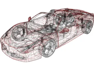 Ferarri 458 Spider (2012) 3D Model preview