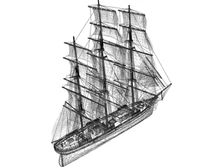 Bulk Carrier Cargo Vessel 3D Model preview