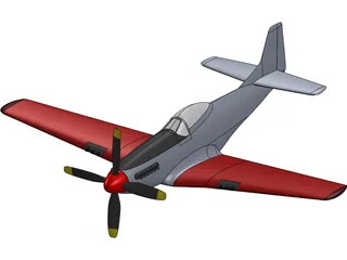 North American P-51 Mustang 3D Model preview