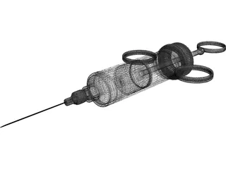 Old Syringe 3D Model preview