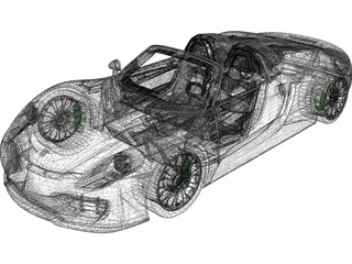 Porsche 918 Spyder (2014) 3D Model preview