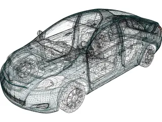 Toyota Yaris Sedan 3D Model preview