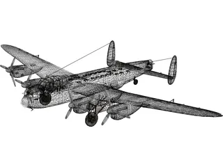 Avro Lancaster 3D Model preview