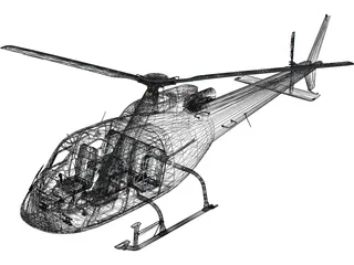 Eurocopter AS-350 Ecureuil 3D Model preview