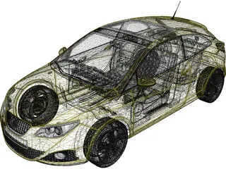 Seat Ibiza (2012) 3D Model preview