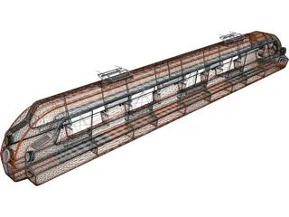 Train Futuristic 3D Model preview