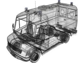 Mercedes-Benz Vario Rettungs 3D Model preview